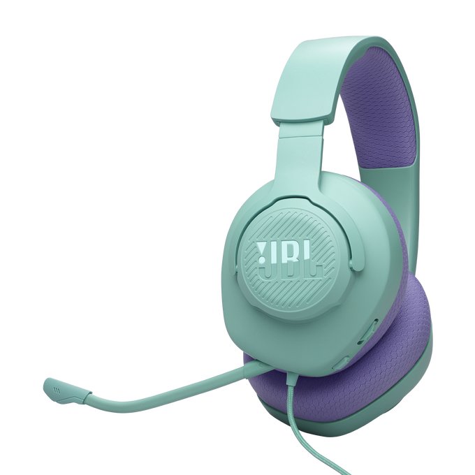 JBL Quantum 100M2 - Cyan - Wired over-ear gaming headset with detachable mic and mute option - Hero image number null